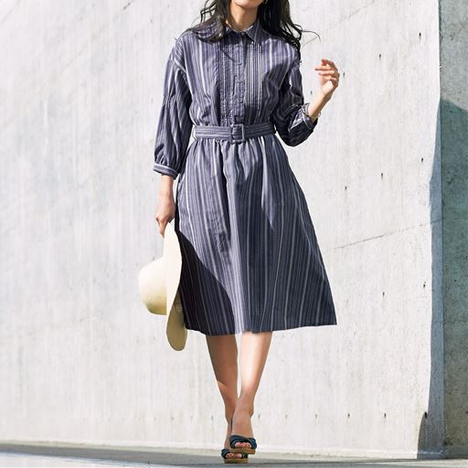 シャツワンピース 共ベルト付き セシール Cecile