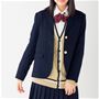 防汚・撥水加工付きブレザー(スクール・制服)<br>カラー:グレー/ネイビーA/ブラックA<br>サイズ:S/M/L/LL<br><br>ネイビーA<br>コーディネート例