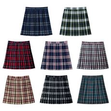 丈が選べる日本製プリーツスカート(防しわ)(洗濯機OK)(チェック柄)(スクール・制服)