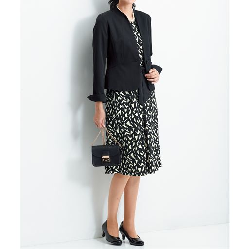 アンサンブルスーツ ジャケット プリントワンピース フォーマル 卒業式 入学式 セシール Cecile