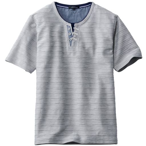 ドライ レイヤードヘンリーネックtシャツ 半袖 タックボーダー編地 セシール Cecile ドライ レイヤードヘンリーネックtシャツ 半袖 タックボーダー編地 セシール Cecile