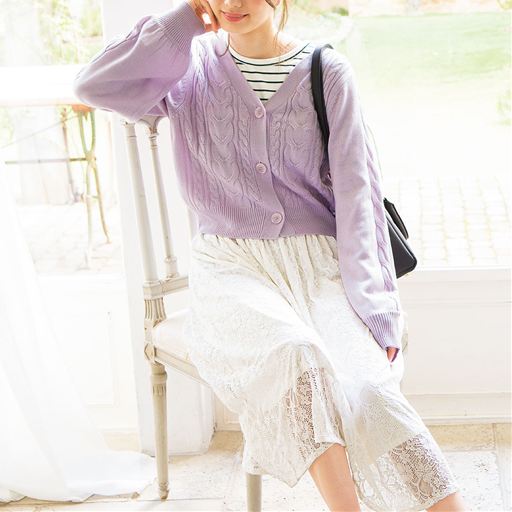ウエストラインレーススカート セシール Cecile ウエストラインレーススカート セシール Cecile