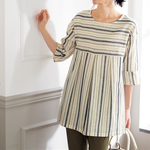 ふわっさら ダブルガーゼチュニック 綿100 セシール Cecile ふわっさら ダブルガーゼチュニック 綿100 セシール Cecile
