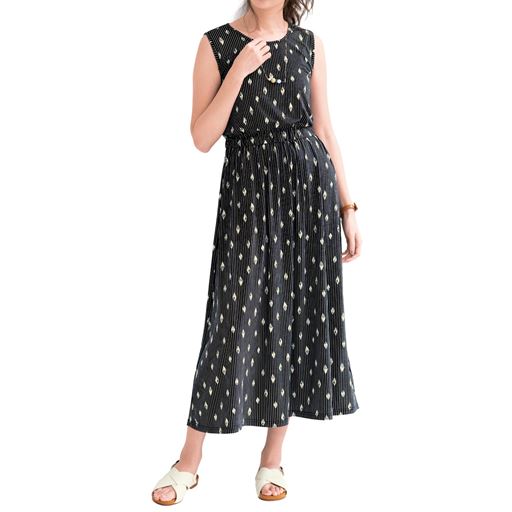 ぽっちゃりさんサイズ ノースリーブマキシ丈ワンピース セシール Cecile