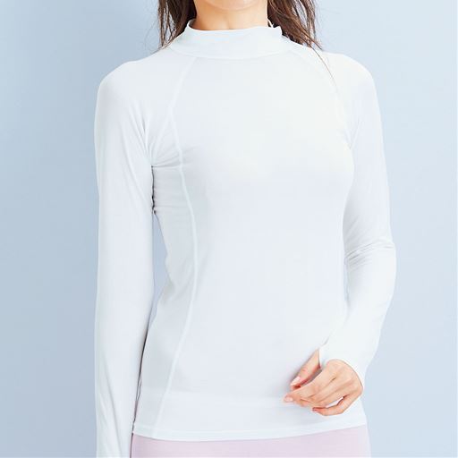 指穴付きuvカットハイネックtシャツ セシール Cecile