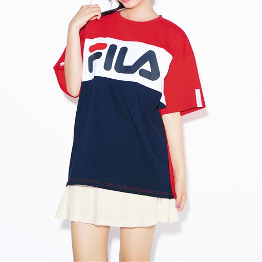 ビッグシルエット切替tシャツ Fila セシール Cecile