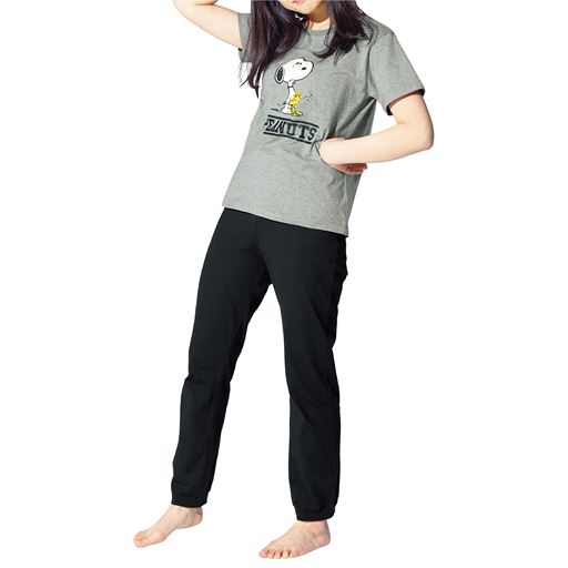 長く着られる3点セットパジャマ スヌーピー 綿100 セシール Cecile