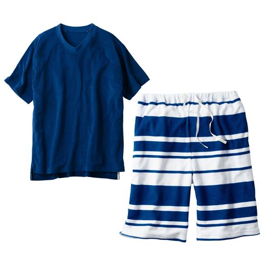 綿混パイルパジャマ 半袖 ハーフパンツ 男女兼用 セシール Cecile