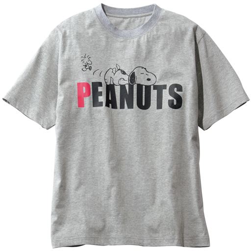 綿100 プリントtシャツ Snoopy 男女兼用 みんなに愛されるスヌーピー セシール Cecile