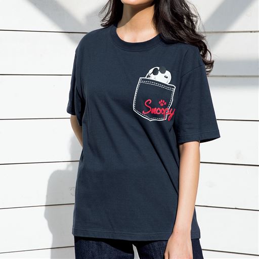 綿100 プリントtシャツ Snoopy 男女兼用 みんなに愛されるスヌーピー セシール Cecile