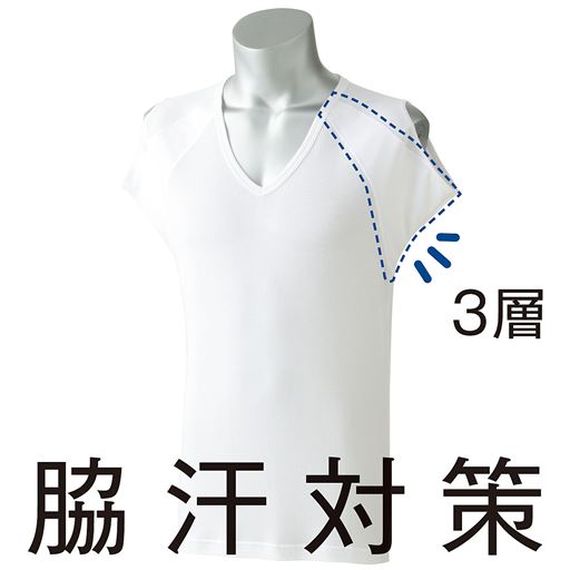 脇汗 前汗対策3層パット付きメンズインナー 吸汗速乾 スマートドライ セシール Cecile 脇汗 前汗対策3層パット付きメンズインナー 吸汗速乾 スマートドライ セシール Cecile