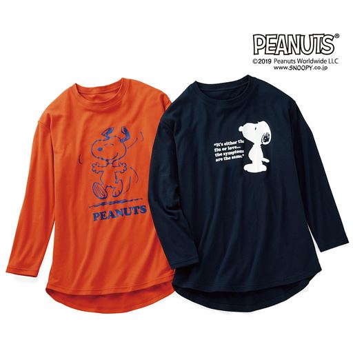 裾ラウンド長袖tシャツ Snoopy セシール Cecile