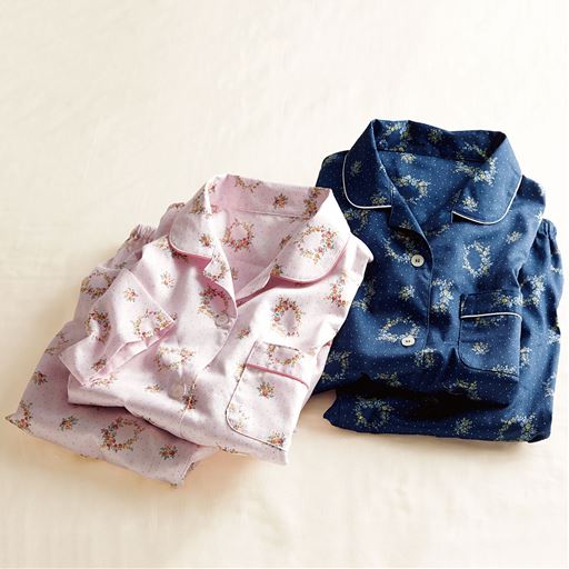 綿100 サテンシャツパジャマ 日本製 セシール Cecile 綿100 サテンシャツパジャマ 日本製 セシール Cecile