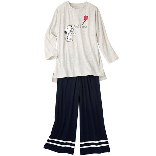 7分袖のゆったりパジャマ Snoopy セシール Cecile 7分袖のゆったりパジャマ Snoopy セシール Cecile