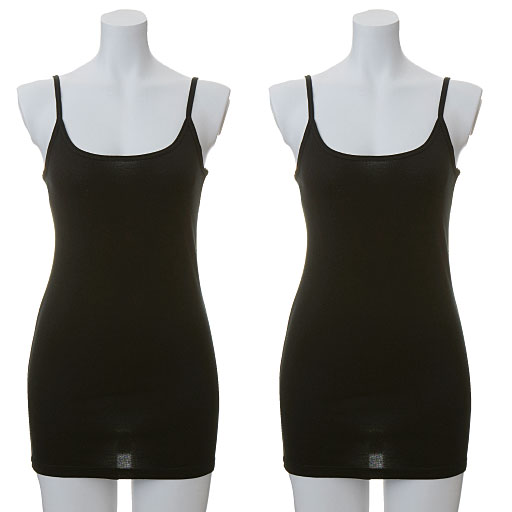 綿100 キャミソール 長めで安心70cmロング丈 2枚組 セシール Cecile