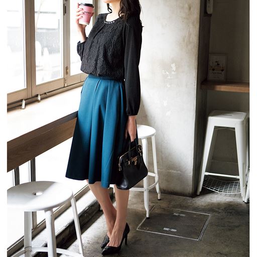 タック入りスカート セシール Cecile