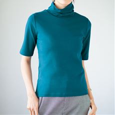 UVカットルーズネックTシャツ(5分袖)(綿100%・2丈展開・S～5L)