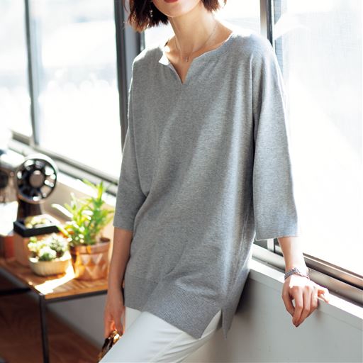 ニットチュニック 綿100 セシール Cecile ニットチュニック 綿100 セシール Cecile