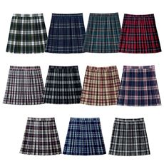 丈が選べるチェック柄プリーツスカート(スクール・制服)