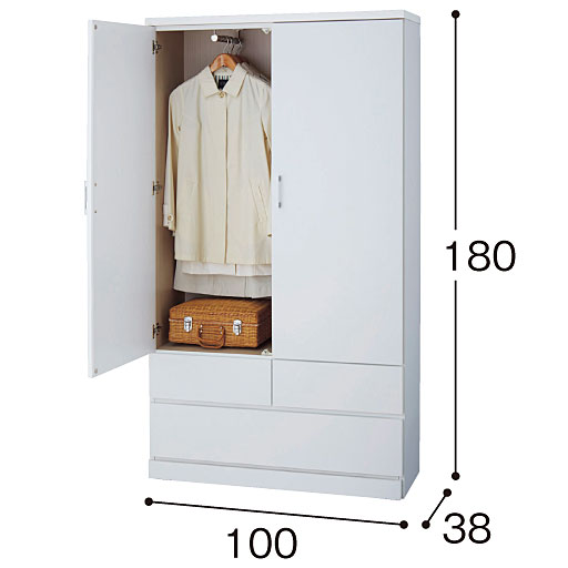 圧迫感を感じにくい薄型ワードローブ 洋服タンス セシール Cecile