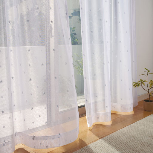 星柄レースカーテン セシール Cecile