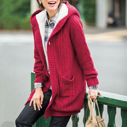 裏ボアニットパーカー セシール Cecile