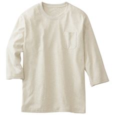 オーガニックコットン100%素材のクルーネックTシャツ(7分袖)