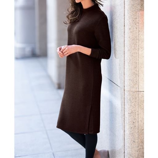 サイドスリットハイネックワンピース セシール Cecile