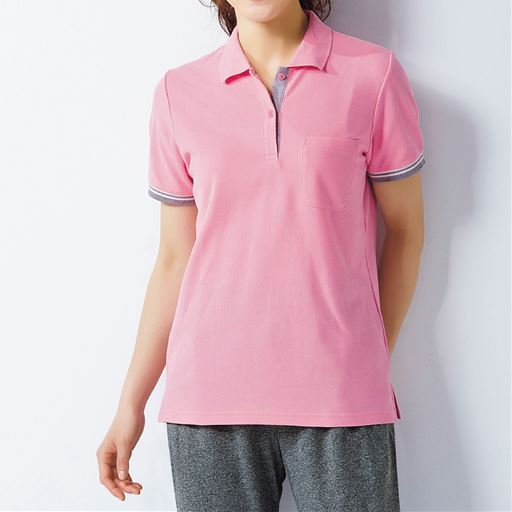 ポロシャツ 女性用 吸汗速乾 抗菌防臭 セシール Cecile