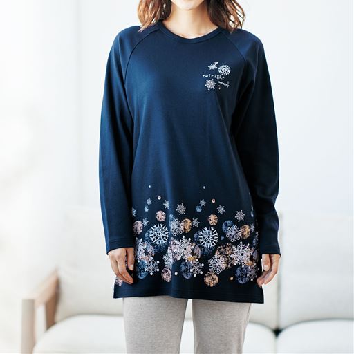 ゆったりプリントtシャツ 綿100 チュニック丈 セシール Cecile ゆったりプリントtシャツ 綿100 チュニック丈 セシール Cecile