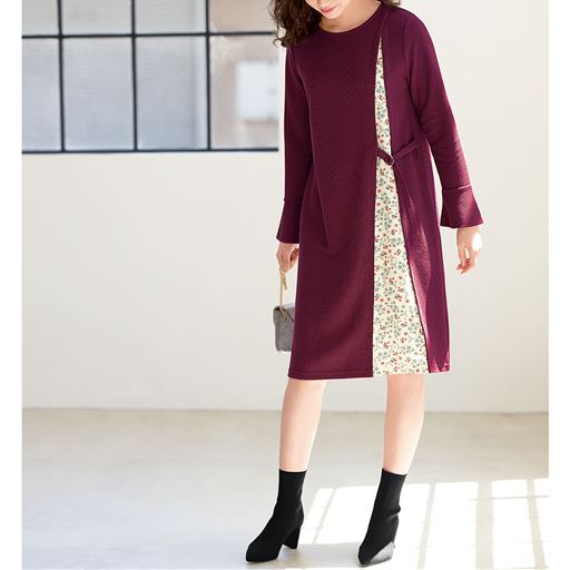 花柄切替ワンピース セシール Cecile 花柄切替ワンピース セシール Cecile