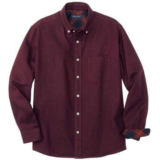 綿100 無地調フランネルシャツ セシール Cecile