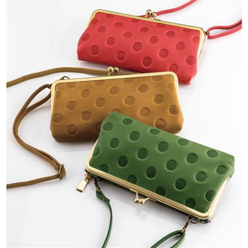 国産牛革がま口お財布ポシェット セシール Cecile