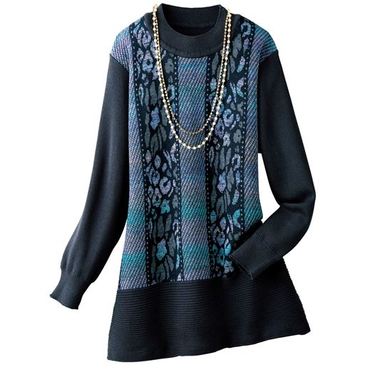 五泉ニットのジャカードチュニック セシール Cecile