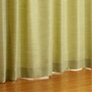 〔形状記憶付き〕お部屋になじみやすいシンプル防炎カーテン ■カラー:オフホワイト グリーン ■サイズ:幅100×丈135(2枚組),幅150×丈190(2枚組),幅200×丈240(1枚物),幅200×丈210(1枚物)の小イメージ