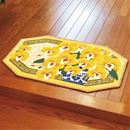 幸福の「黄色い胡蝶蘭」八角玄関マット