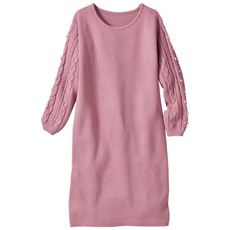 レディース ニットワンピース ピンク系 通販 セシール Cecile