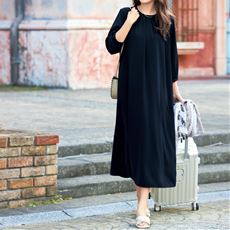 ひんやり接触冷感ワンピース(接触冷感・UVカット・洗濯機OK・シワになりにくい)