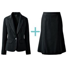 スカートスーツ(テーラードジャケット+マーメイドスカート)(事務服・洗濯機OK)