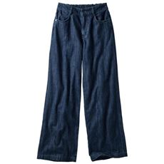 甘撚り素材でやわらかな着心地ワイドデニムパンツ(KUROKI・綿100%・生地日本製・洗濯機OK)