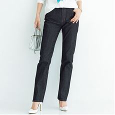 レディース デニムパンツ ジーンズ 黒 ブラック系 通販 セシール Cecile