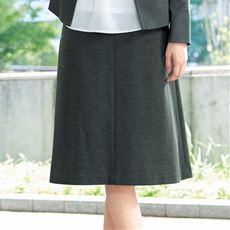 Aラインスカート(事務服・カットソー素材・ウエスト後ろゴム仕様)/スーツなのに動きやすい