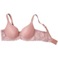 脇をすっきり整えるシームレスカップブラ/涼しげレース(スーパーストレッチカップ)(ソフトワイヤー入り・3/4モールドカップ)