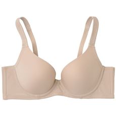 薄着でも透けにくいシームレスカップブラ(スーパーストレッチカップ)(ソフトワイヤー入り・3/4モールドカップ)