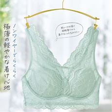 快適に夏を感じる軽やかで涼しい総レースブラ(ノンワイヤー・シームレスカップソフトブラ)