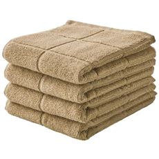 カットできる格子柄エコタオル(4枚組)