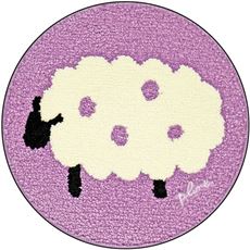 ふわふわ円形チェアマット(プルーン)