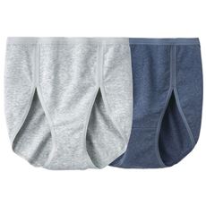 綿混ストレッチショーツ・色違い2枚組(デイリーヒップス®)(ハイレグやわらかゴムタイプ)(はきこみ丈深め)