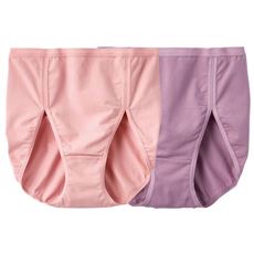 綿混ストレッチショーツ・色違い2枚組(デイリーヒップス®)(ハイレグやわらかゴムタイプ)(はきこみ丈深め)