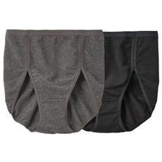 綿混ストレッチショーツ・色違い2枚組(デイリーヒップス®)(ハイレグやわらかゴムタイプ)(はきこみ丈深め)